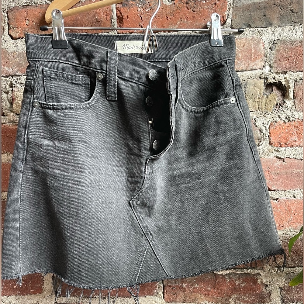 Madewell black denim mini skirt, size xs